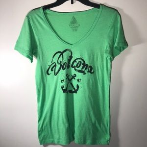 Vintage Volcom T shirt 90’s bright green XS-S